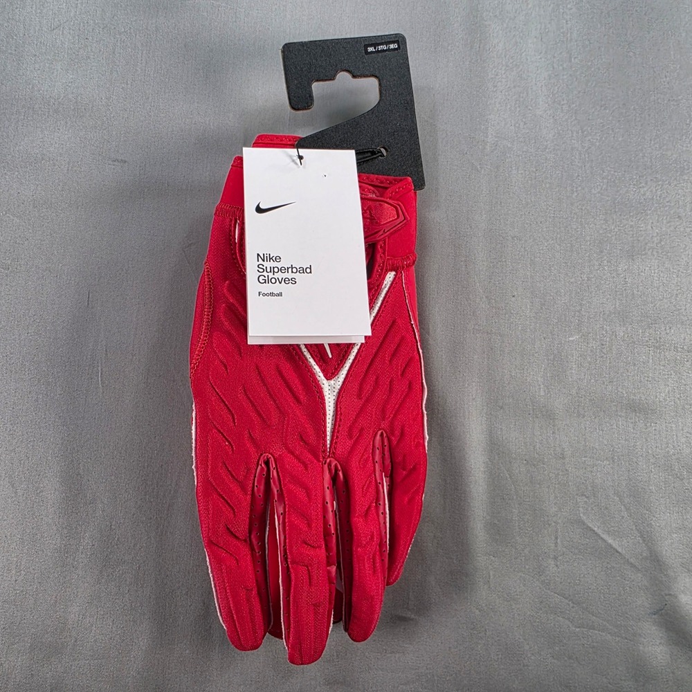 Nike Superbad 6.0 Football Receiver Gloves Sticky Palm Alpha Red 3XL